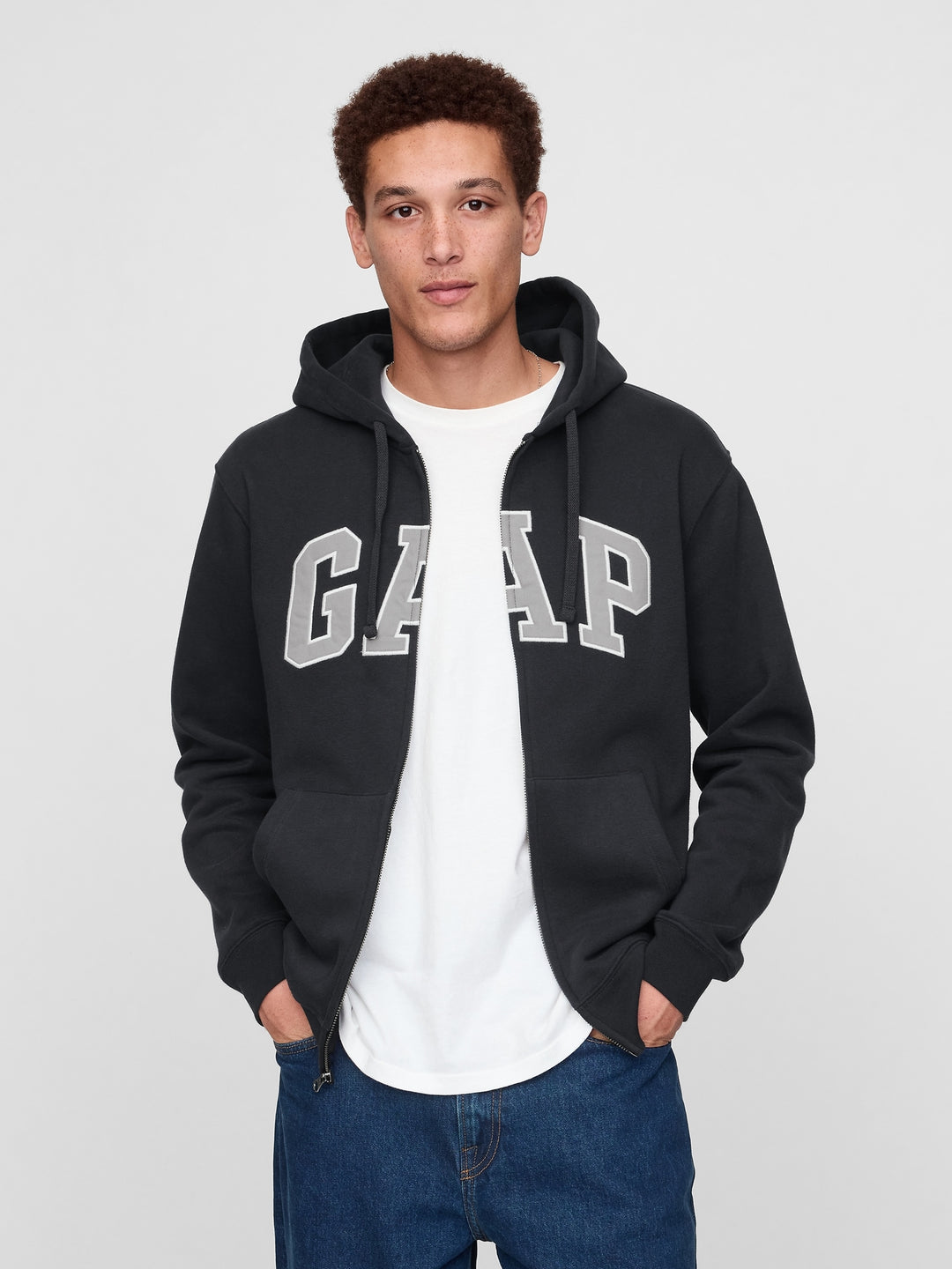GAP VintageSoft Arch Logo Full-Zip Hoodie