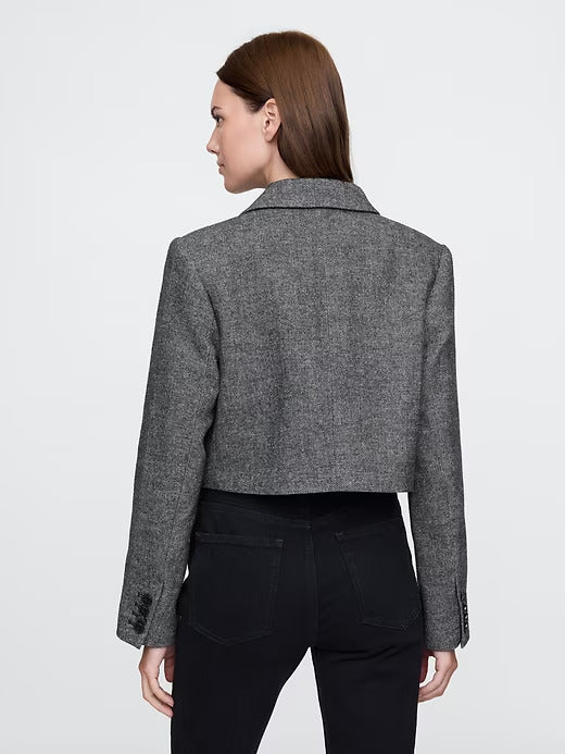 Gap Cropped Herringbone Jacket
