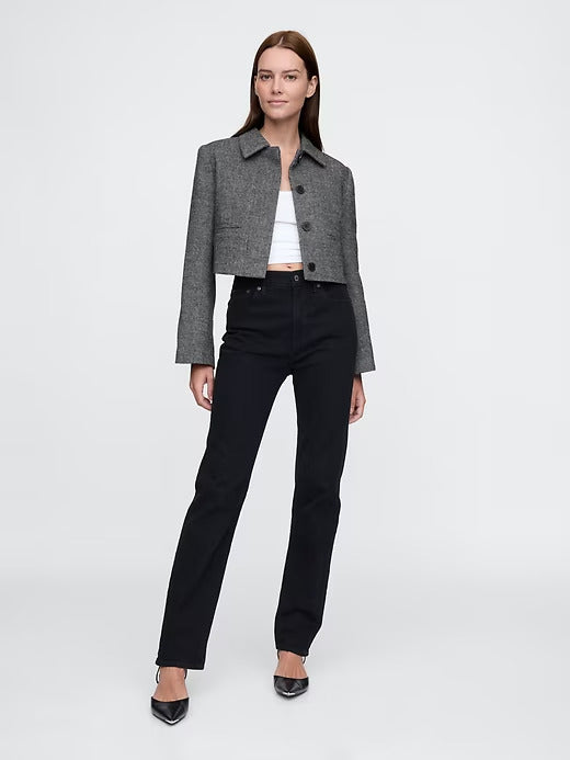 Gap Cropped Herringbone Jacket