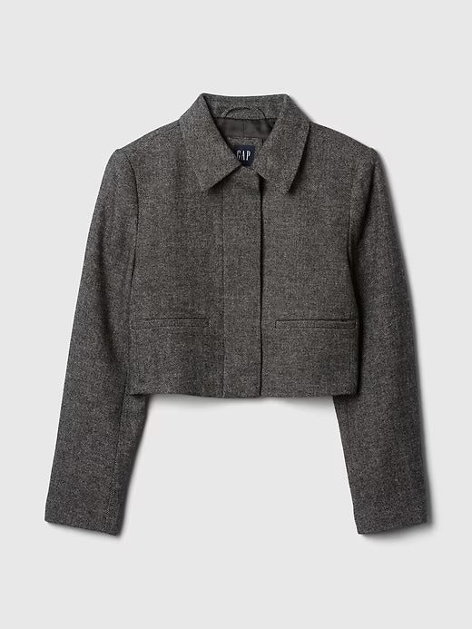 Gap Cropped Herringbone Jacket