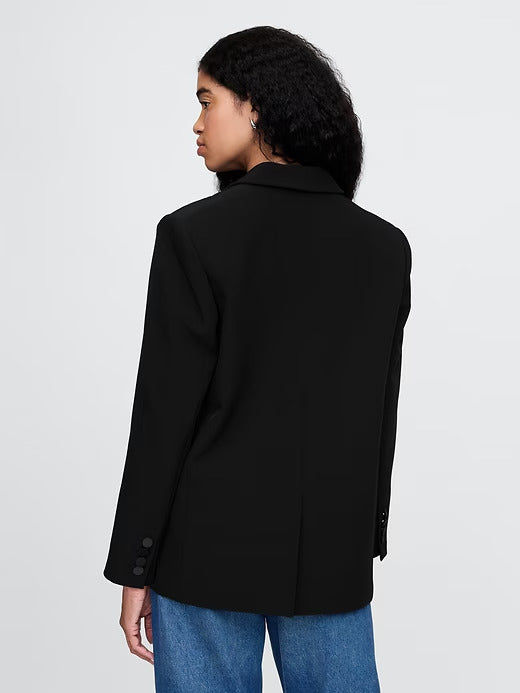 Gap BiStretch Satin-Trim Relaxed Blazer
