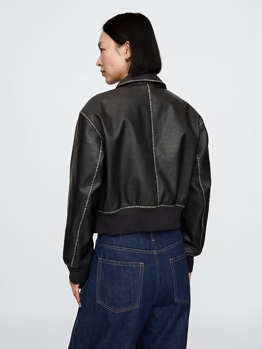 Gap Vegan Leather Bomber Jacket