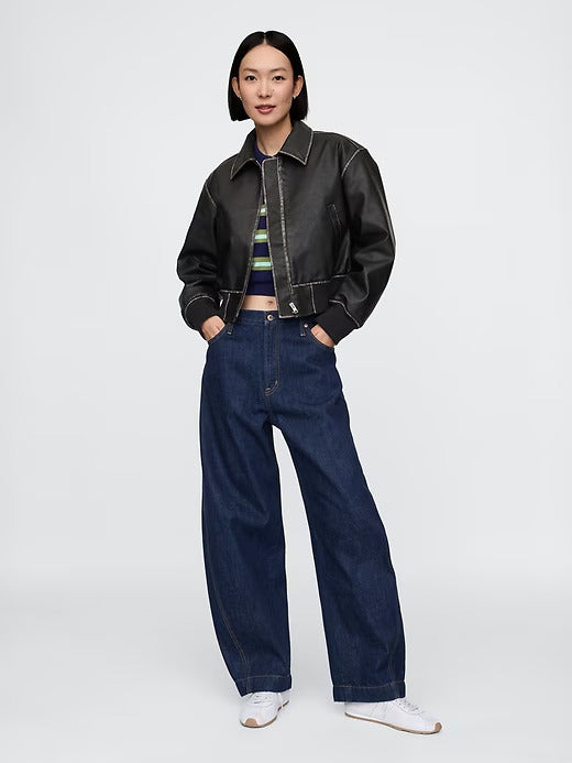 Gap Vegan Leather Bomber Jacket
