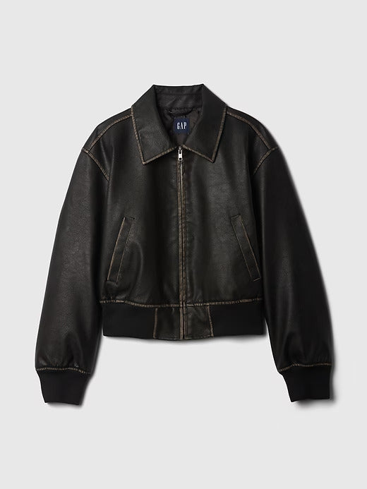 Gap Vegan Leather Bomber Jacket