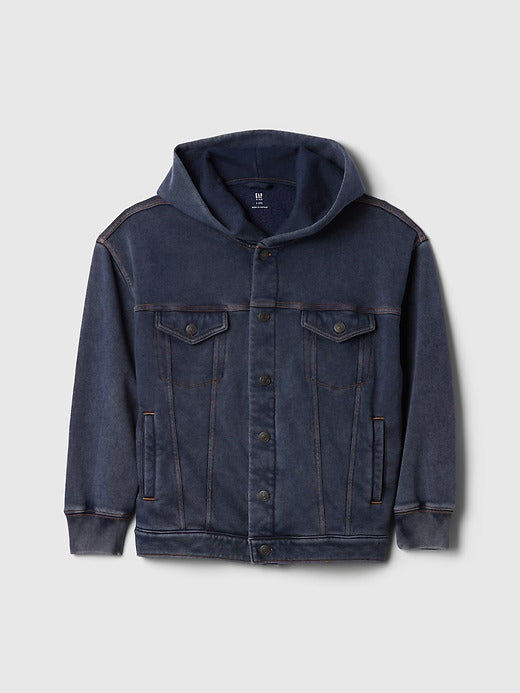 Gap Kids Hooded Icon Sweatshirt Denim Jacket