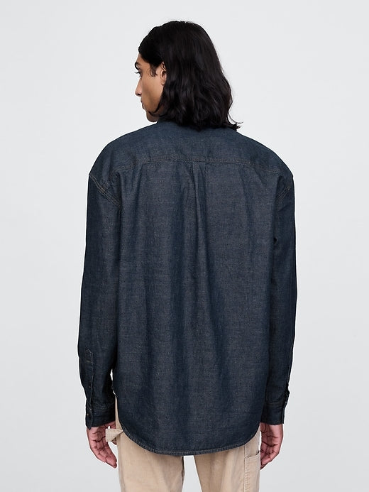 Gap Embroidered Denim Big Shirt