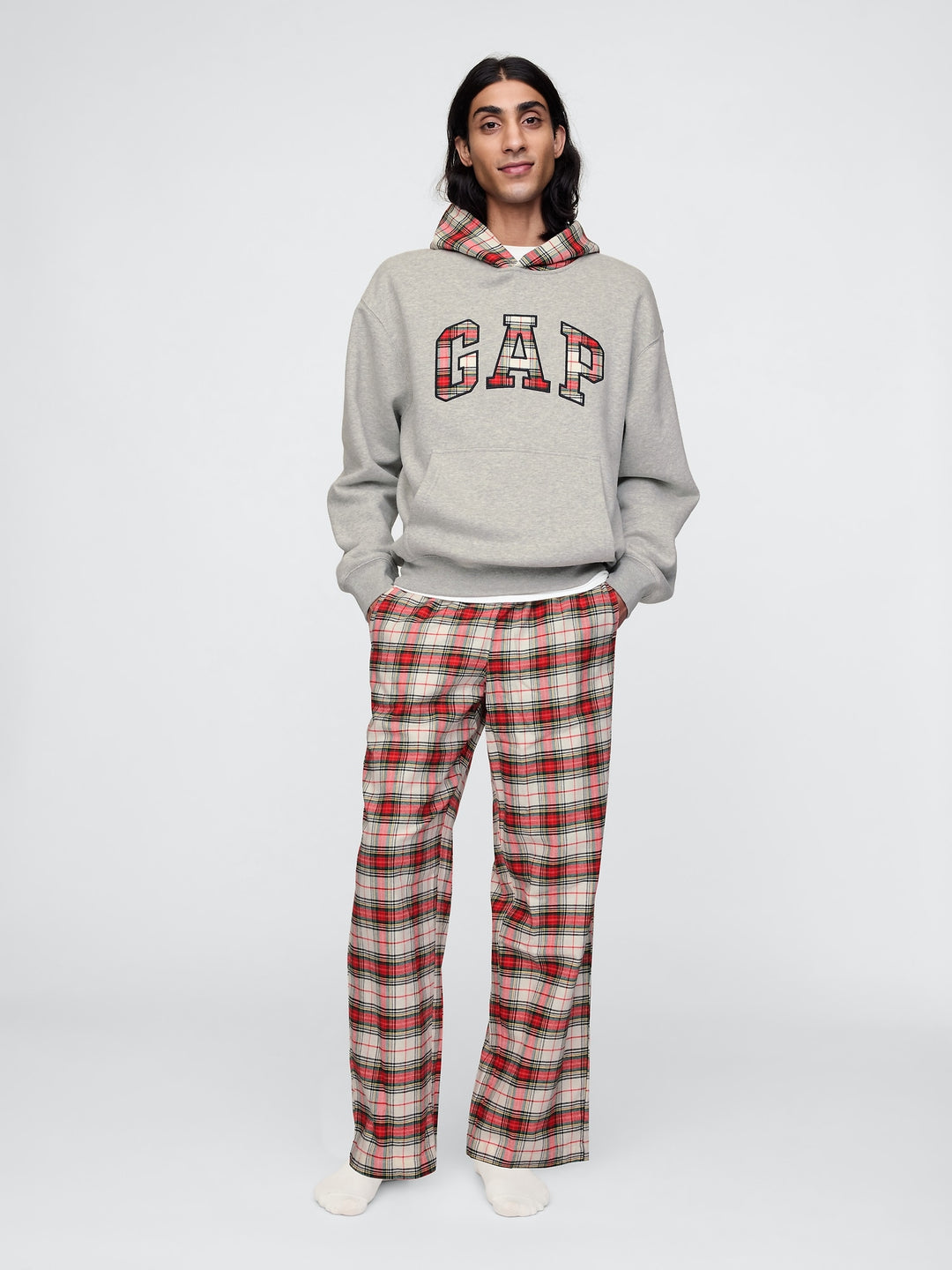 GAP VintageSoft Striped Logo Hoodie