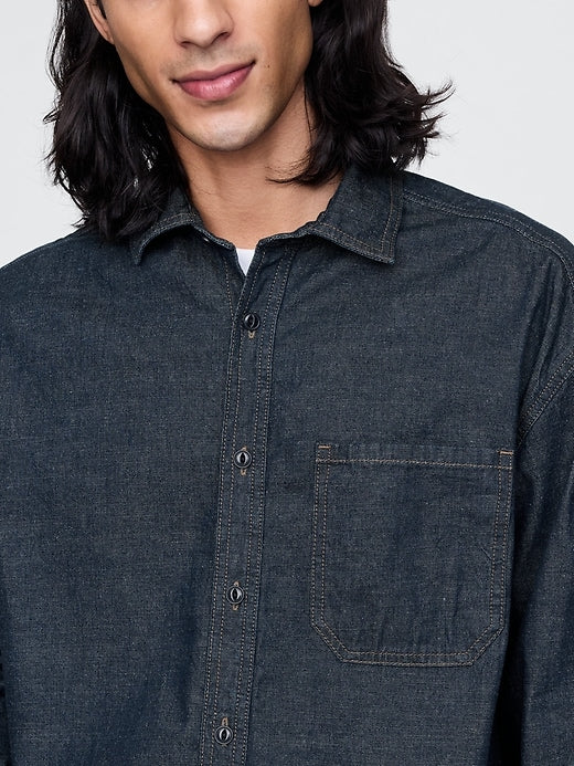 Gap Embroidered Denim Big Shirt