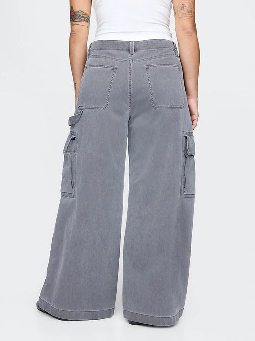 Gap Mid Rise Cargo Baggy Khakis