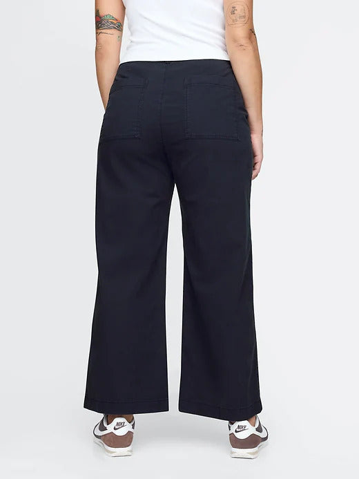 Gap High Rise Stride Wide-Leg Ankle Khakis