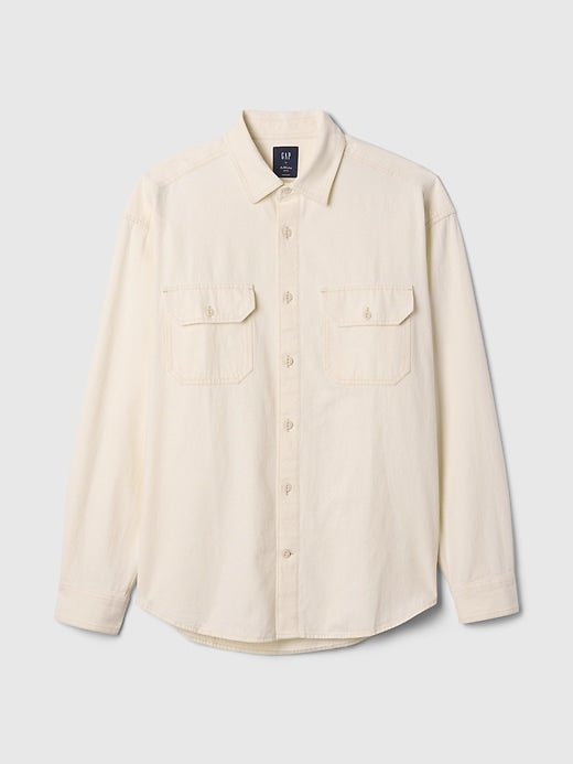 Gap Embroidered Denim Big Shirt