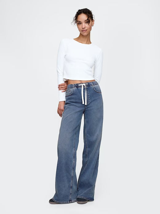 Gap Mid Rise UltraSoft Easy Baggy Jeans