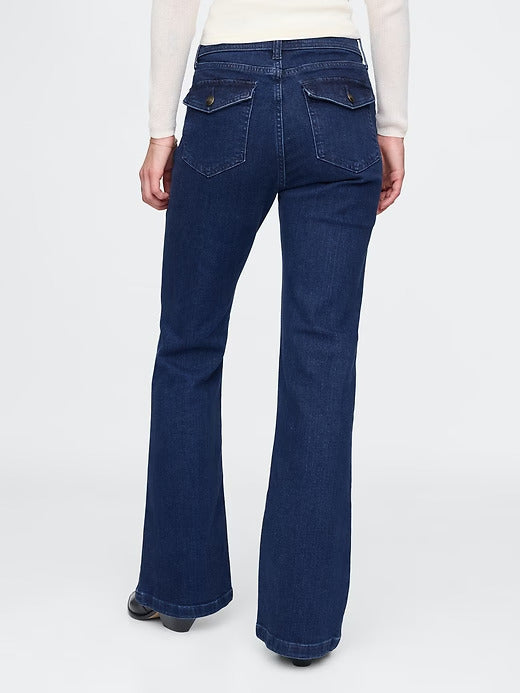 Gap High Rise Braided '70s Flare Jeans