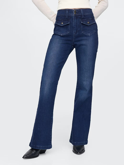 Gap High Rise Braided '70s Flare Jeans