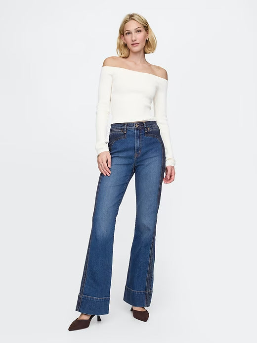 Gap High Rise Braided '70s Flare Jeans