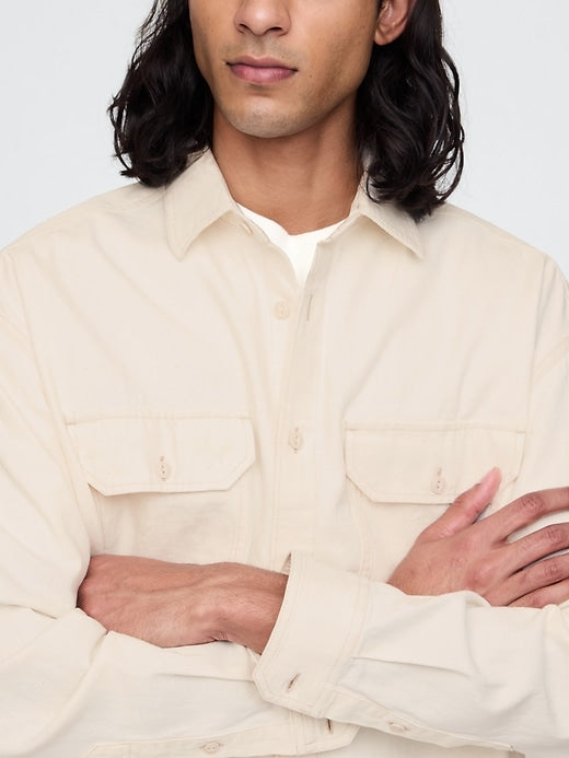 Gap Embroidered Denim Big Shirt