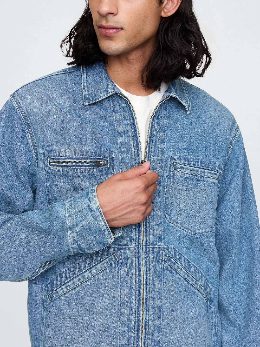 GAP Denim Zip Shirt Jacket