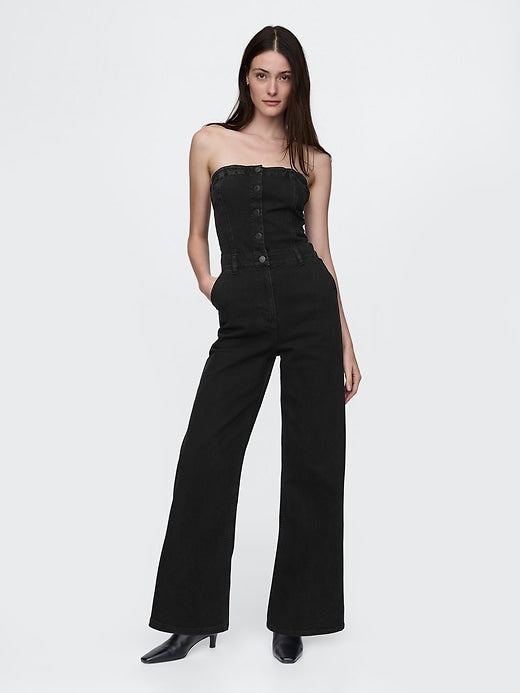 Gap Strapless Denim Jumpsuit