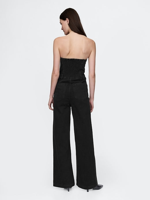 Gap Strapless Denim Jumpsuit