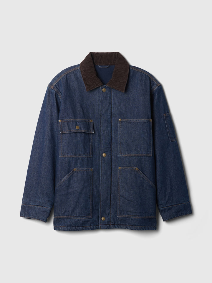 GAP Oversized Heavyweight Denim Lined Chore Jacket
