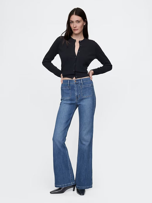 Gap High Rise Braided '70s Flare Jeans