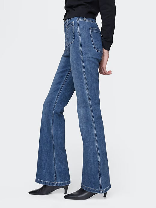 Gap High Rise Braided '70s Flare Jeans
