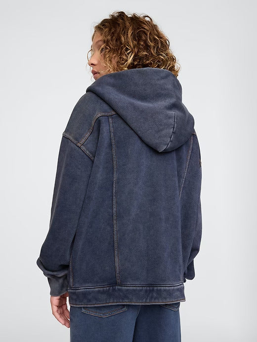 Gap Kids Hooded Icon Sweatshirt Denim Jacket