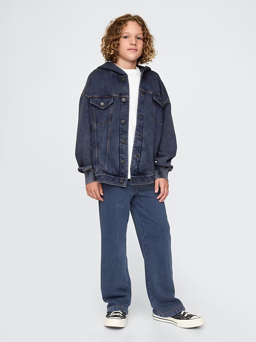Gap Kids Hooded Icon Sweatshirt Denim Jacket