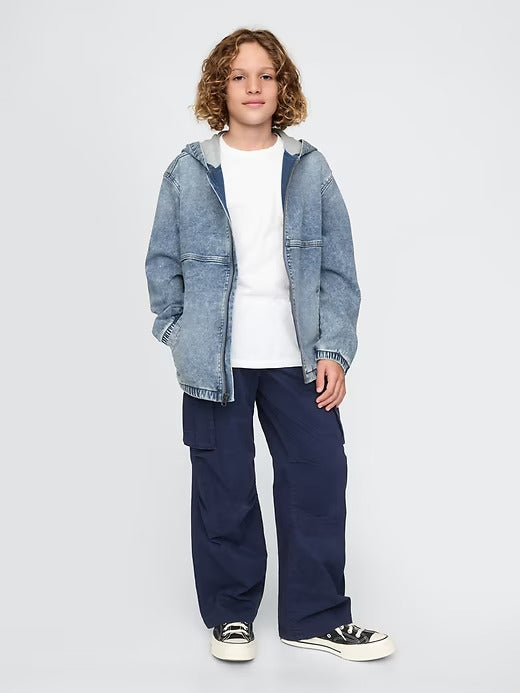 Gap Kids UltraSoft Denim Hooded Jacket
