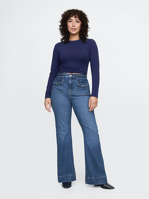 Gap High Rise Braided '70s Flare Jeans
