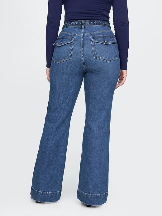 Gap High Rise Braided '70s Flare Jeans