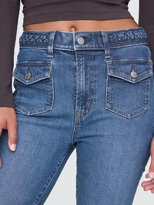 Gap High Rise Braided '70s Flare Jeans