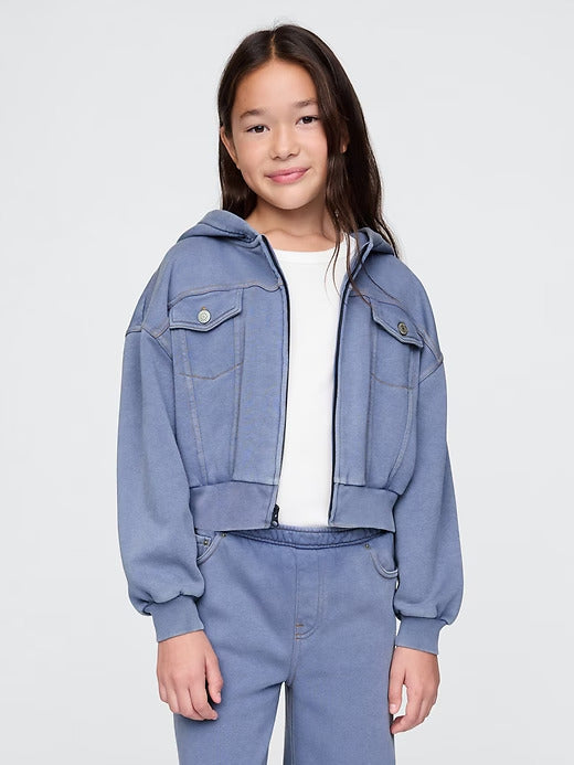 Gap Kids VintageSoft Cropped Zip Hoodie