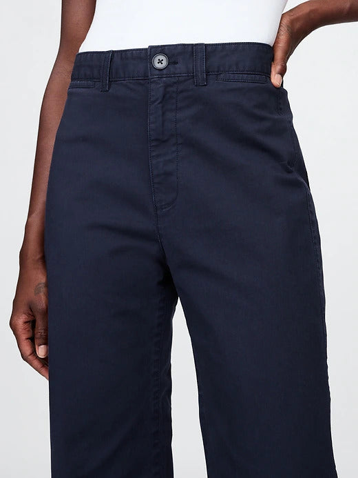 Gap High Rise Stride Wide-Leg Ankle Khakis
