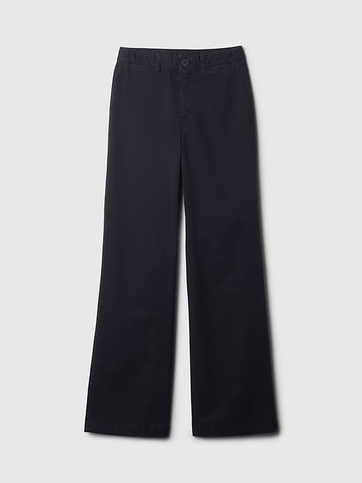 Gap High Rise Stride Wide-Leg Ankle Khakis