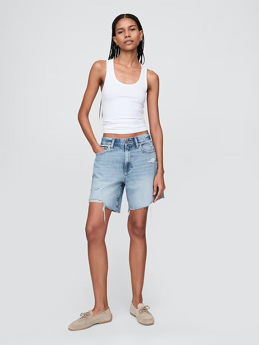 Gap 8" Mid Rise '90s Loose Denim Bermuda Shorts