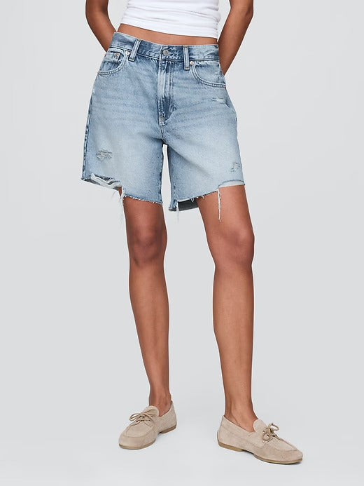 Gap 8" Mid Rise '90s Loose Denim Bermuda Shorts