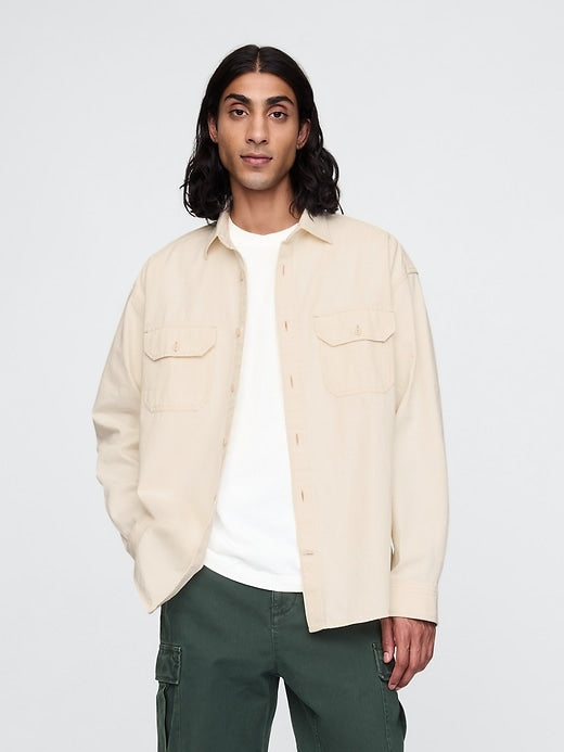 Gap Embroidered Denim Big Shirt