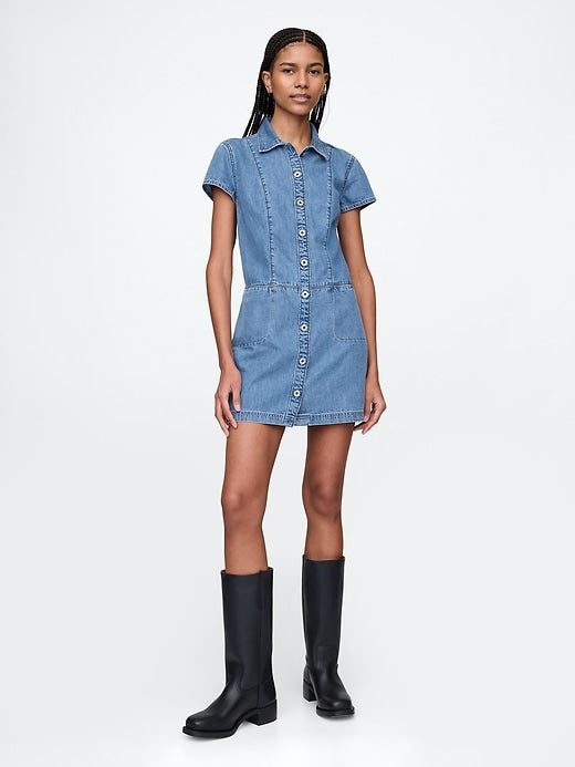 Gap UltraSoft Denim Mini Shift Dress