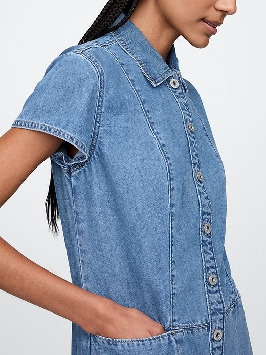 Gap UltraSoft Denim Mini Shift Dress