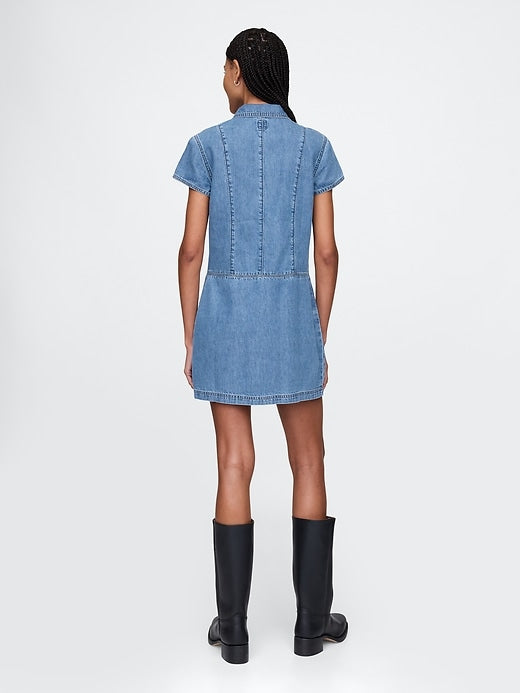 Gap UltraSoft Denim Mini Shift Dress