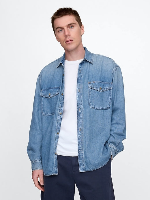 Gap UltraSoft Denim Big Shirt