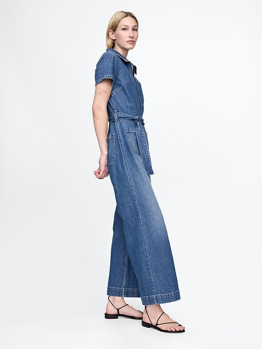 Gap Belted Denim Jumpsuit