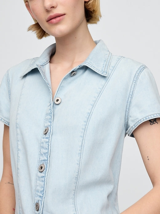 Gap UltraSoft Denim Mini Shift Dress