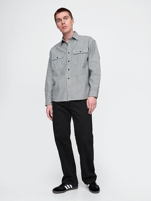 Gap Embroidered Denim Big Shirt