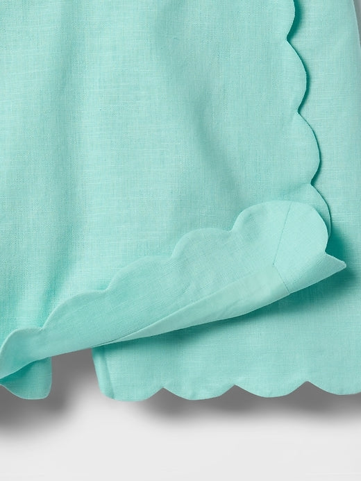 Gap Kids Linen-Cotton Scalloped Wrap Skort