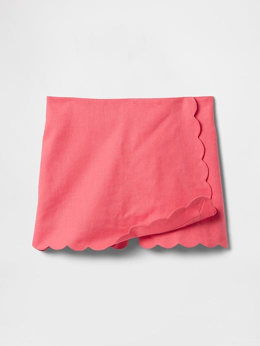 Gap Kids Linen-Cotton Scalloped Wrap Skort