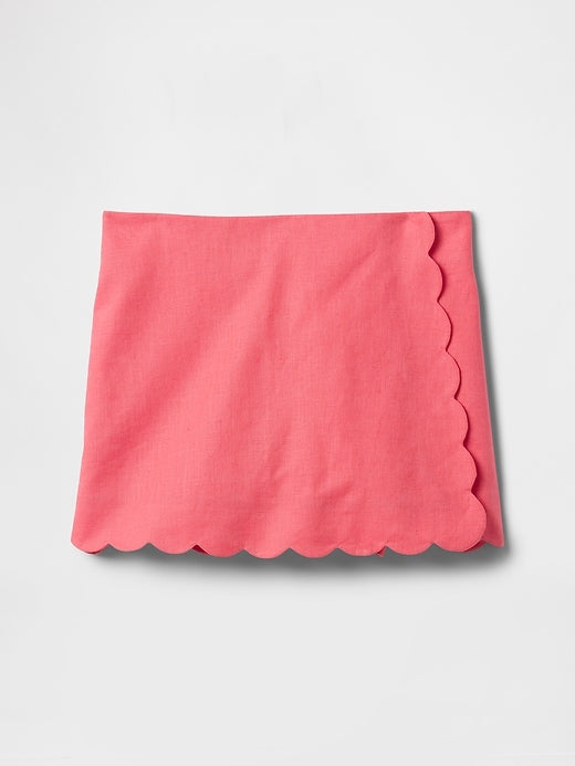 Gap Kids Linen-Cotton Scalloped Wrap Skort