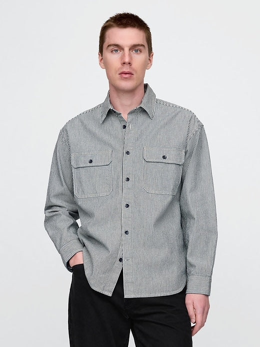 Gap Embroidered Denim Big Shirt