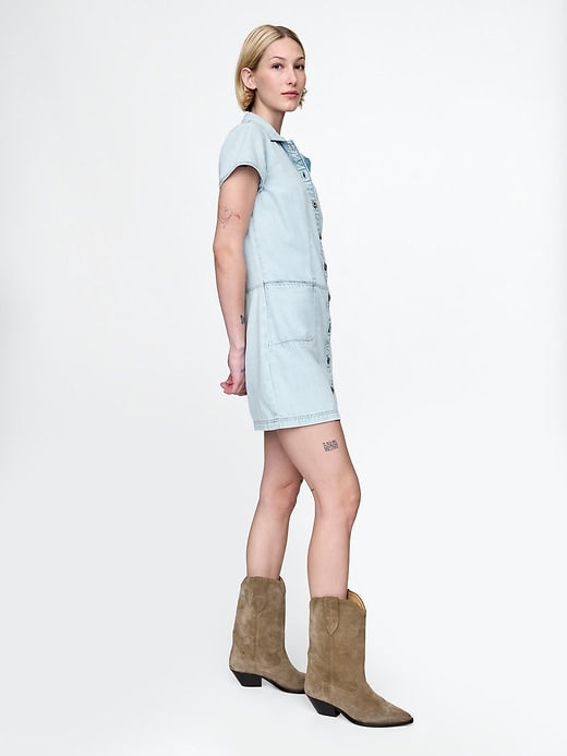 Gap UltraSoft Denim Mini Shift Dress